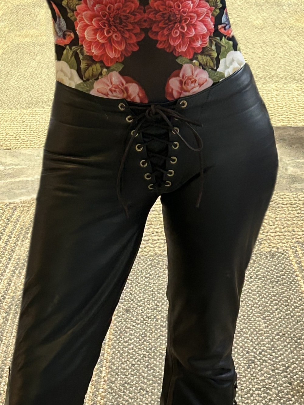 VINTAGE Agatha NYC Custom Lace up Leather Pants - Picture 7 of 16